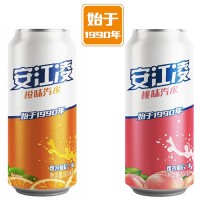 安江凌飲品15罐x500毫升汽水橙子味桃子味碳酸飲料